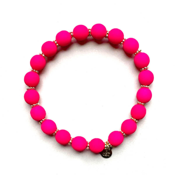 Super Gem Perlenarmband Big Neon pink